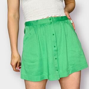 70s Lily's Snap Front Green Mini Skirt‎